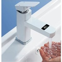 Einhebel-Wasserhahn mit Temperaturregelung, Messing, Waschbecken-Mischbatterie für Badezimmer, Wasserhahn, Luftsprudler, Waschbecken-Mischbatterien – Einhebel-Wasserhahn mit Temperaturregelung, Messing, Waschbecken-Mischbatterie für Badezimmer, Wasserhahn, Luftsprudler, Waschbecken-Mischbatterien – von DPZO