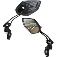 Fahrrad-Rückspiegel, [Verbesserte Version] Zwei PCS HD-Sicherheitsglaslinsen, verstellbare Mountainbike-Spiegel, verstellbarer Glas-Rückspiegel von DPZO