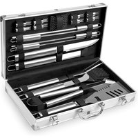 Grillset aus Edelstahl – Aufbewahrungskoffer aus Aluminium – Professionelle Grillutensilien – 18-teiliges Set Grillset aus Edelstahl – Aufbewahrungskoffer aus Aluminium – Professionelle Grillutensilien – 18-teiliges Set von DPZO
