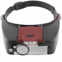 Helmlupen mit LED-Beleuchtung – 1,5- bis 10-facher Zoom – Stirnbandlupe mit Licht zum Lesen, für Juweliere, Nähen und Heimwerken – Rot von DPZO