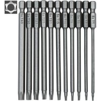 INHHUB 11-teiliges langes Torx-Schraubendreher-Bit-Set – magnetische Bits – 1/4-Zoll-Sechskantschaft – Größen T6 bis T40 – 100 mm Länge – INHHUB INHHUB 11-teiliges langes Torx-Schraubendreher-Bit-Set – magnetische Bits – 1/4-Zoll-Sechskantschaft – Größen T6 bis T40 – 100 mm Länge – INHHUB von DPZO