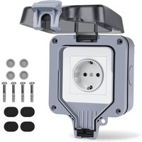 INHHUB Außensteckdose, IP66 Außenwandsteckdose Wetterfeste Aufputz-Schutzkontakt-Außensteckdose für Küche, Garage, Pool, Garten von DPZO