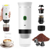 INHHUB Tragbare Reisekaffeemaschine, 3-in-1 Schnellaufheizende Tragbare Kaffeemaschine 12 V, 4-6 Minuten Selbsterhitzung, Große Kapseln, Gemahlener von DPZO