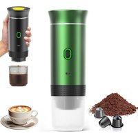INHHUB Tragbare Reisekaffeemaschine, 3-in-1 Schnellaufheizende Tragbare Kaffeemaschine 12 V, 4-6 Minuten Selbsterhitzung, Große Kapseln, Gemahlener von DPZO