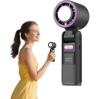 INHHUB Tragbarer Ventilator mit Eiskühler, 100 Geschwindigkeiten, faltbarer Handventilator mit LED-Anzeige, 4000-mAh-Akku, wiederaufladbar über USB, von DPZO