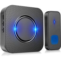 Kabellose Türklingel, 300 m Türklingel IP55 wasserdicht, elektronisches Gong, Gong-Set mit Plug-in-Empfängern für Zuhause, 55 Melodien in 5 von DPZO