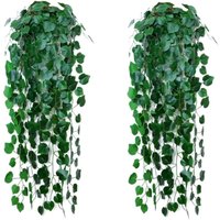 Künstliche Efeugirlande, Hängende Rankenpflanzen für drinnen und draußen, Wanddekoration, 2 Stück von DPZO
