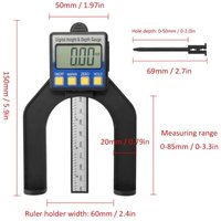 LCD-Digitalanzeige, Messschieber, Lineal, Höhen- und Tiefenmesser mit Messbereich 0–85 mm, mit Magneten LCD-Digitalanzeige, Messschieber, Lineal, Höhen- und Tiefenmesser mit Messbereich 0–85 mm, mit Magneten von DPZO