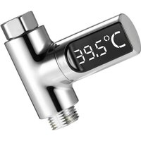 LED-Duschthermometer, digitales Thermometer 5–85 °C, mit 360 ° drehbarem Thermometer, LED-Wasserzähler, Duschwasserthermometer für Kinder und ältere von DPZO