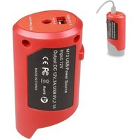 M12 USB-Netzadapter für Milwaukee M12 12-V-Akku mit 2,1-A-USB-Anschluss und 12-V-Gleichstromsteckdose, tragbarer USB-Geräte-Ladeadapter (nur Adapter) von DPZO