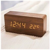 Moderner Wecker aus Holz – digitaler LED-Wecker aus Holz für den Schreibtisch, Datumsanzeige, Temperatur- und Feuchtigkeitsanzeige, 12/24 Stunden – Moderner Wecker aus Holz – digitaler LED-Wecker aus Holz für den Schreibtisch, Datumsanzeige, Temperatur- und Feuchtigkeitsanzeige, 12/24 Stunden – von DPZO