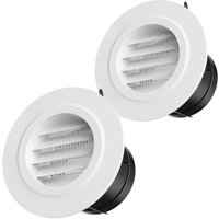 [NEUWERTIG] 2er-Pack 100 mm runde Lüftungsgitter aus Kunststoff mit Moskitonetz für Lufteinlässe und -auslässe an Wänden und Decken im Innen- und von DPZO