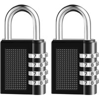 [NEUWERTIG] 2er-Pack 4-stelliges Zahlenschloss, wasserdichtes Vorhängeschloss für den Außenbereich, für Schul-, Turnhallen-, Sport-, Zaun-, von DPZO