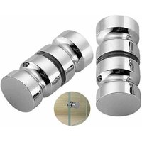 [NEUWERTIG] 2er-Pack Duschtürgriffe, Badewannen-Duschtürgriff, 30 mm, poliertes Chrom, Ersatztürgriffe, langlebiger runder Glastürgriff aus von DPZO