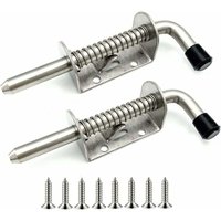 [NEUWERTIG] 2er-Pack Edelstahl-Federnriegel für Garagentor, Schuppen, Hof, Hühnerstall (128 mm) - INHHUB von DPZO