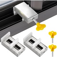 [NEUWERTIG] 2er-Pack Schiebefensterschlösser, verstellbare Fensterschlösser, Kindersicherung für Fenster, Fensterstopper, Aluminiumlegierung, von DPZO