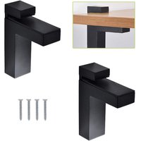 [NEUWERTIG] 2er-Pack schwarze verstellbare Glasklemmen für Holz-/Glasregale – schwebende Halterungen aus massivem Metall zur Wandmontage, passend für von DPZO