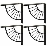 [NEUWERTIG] 4 STÜCKE Schwarze Wandregalhalterungen 150 × 150 MM Hochleistungs-Regalhalterungen aus Metall Wandregalstütze Wandregalhalterungen von DPZO