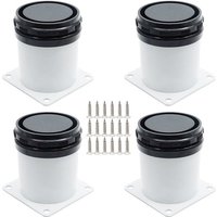 [NEUWERTIG] 4er-Set verstellbare Möbelbeine aus Edelstahl mit Schrauben – Weiß, 5 cm Höhe – INHHUB von DPZO