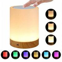 [NEUWERTIG] FlkwoH Smart LED Nachttischlampe mit 3 Helligkeitsstufen, mehrfarbigem Umgebungslicht, Timer und Touch-Steuerung-INHHUB von DPZO