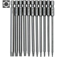 [NEUWERTIG] INHHUB 11-teiliges langes Torx-Schraubendreher-Bit-Set – Magnetische Bits – 1/4-Zoll-Sechskantschaft – Größen T6 bis T40 – 100 mm Länge – von DPZO