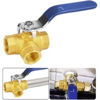 [NEUWERTIG] INHHUB 3-Wege-Ventil DN15, 1/2" Messing-Kugelhahn, Dreiwege-Messing-Kugelhahn-Adapter-Anschluss Macaron -INHHUB von DPZO