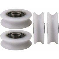 [NEUWERTIG] INHHUB 4 Stück 4 x 20 x 6,5 x 7,4 mm, weißer Innendurchmesser 4 mm, U-Nut-Nylon-Riemenscheibe für Schiebetür-INHHUB von DPZO