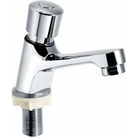 [NEUWERTIG] INHHUB Chrom Zeitverzögerungshahn Selbstschließender wassersparender Zeitverzögerungs-Spültischhahn für Küche, Bad, öffentliches Silber von DPZO