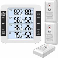 [NEUWERTIG] INHHUB Innen-/Außenthermometer, intelligentes Thermometer mit 3 kabellosen Sensoren, Überwachung von Luftfeuchtigkeit und Temperatur von DPZO