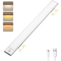 [NEUWERTIG] LED-Schrankleuchte mit Bewegungsmelder, LED-Lichtstreifen-Schranklampe, per USB wiederaufladbare Unterschrankbeleuchtung, von DPZO