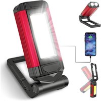 [NEUWERTIG] Leistungsstarke wiederaufladbare Arbeitsleuchte, LED-Arbeitsleuchte, Werkstattlampe mit Magnetfuß, Taschenlampe mit von DPZO