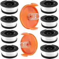[NEUWERTIG] Rasentrimmer-Fadenspule für Black & Decker Rasentrimmer, 8er-Pack Freischneider-Fadenspule mit 2 Spulenabdeckungen und 2 Federn, A6481 von DPZO