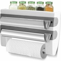 [NEUWERTIG] Spender für Aluminiumfolie und Frischhaltefolie, ausgestattet mit scharfen Klingen und einem Ablagefach. Dieses Küchenzubehör ist für Bad von DPZO