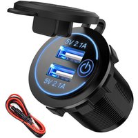 [NEUWERTIG] USB-Zigarettenanzünder – Dual-USB-Steckdose 4,8 A 12 V – Wasserdichte USB-Steckdose 5 V/2,4 A mit LED-Anzeige – Ladeadapter für Autos, von DPZO