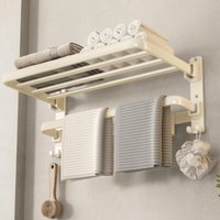 [NEUWERTIG] Verbesserte Version des Badezimmer-Handtuchhalters, dicker, verstärkter und stabiler 60 cm langer Handtuchhalter zur Wandmontage mit 9 von DPZO