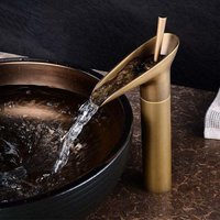 [NEUWERTIG] Waschbeckenarmatur, Wasserfall-Mischbatterie, einstellbare Warm- und Kaltwasser-Waschbecken-Mischbatterie, verchromtes Messing (A) -INHHUB von DPZO