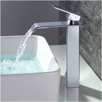 [NEUWERTIG] Wasserfall Badezimmer Wasserhahn Waschtischmischer Wasserhahn Hoher Auslauf Chrom Waschtischarmatur Modernes Design-INHHUB von DPZO