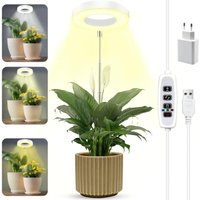 【Pflanzenlampe LED】Wachstumslampe Vollspektrum mit 3/9/12H Timer ✩ 10 Helligkeitsstufen & 3 Modi ✩ Höhenverstellbar für Zimmerpflanzen, Kräuter, von DPZO