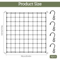 Pflanzenstabnetz, Elastisches Rankgitter mit 4 Haken, Kletterhilfe für Gemüse, Tomaten, Gurken, Erbsen, Blumen, 2 Stück-90x90 cm Pflanzenstabnetz, Elastisches Rankgitter mit 4 Haken, Kletterhilfe für Gemüse, Tomaten, Gurken, Erbsen, Blumen, 2 Stück-90x90 cm von DPZO