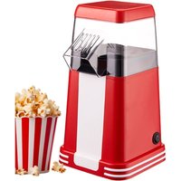 Popcornmaschine Elektrisch mit Butterfunktion - Heißluft Popcorn Maker Automatisch, Mit Messbecher - Für Kinder, Familien-Kinoabend (Rot) von DPZO