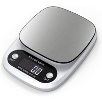 Professionelle digitale Küchenwaage mit LCD-Display und Tara-Funktion Silber von DPZO