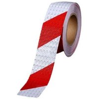 Promotion Rot-Weißes Warnband Reflektorband Selbstklebendes Verkehrswarnband Nacht Reflektierender Aufkleber Autobodenmarkierung, 5 cm x 25 m - INHHUB von DPZO