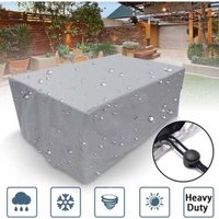 Rechteckige Gartenmöbelabdeckung, Polyester, wasserdicht, staubdicht, UV-beständig, für Gartenstühle oder -tische (Maße: 90 x 90 x 90 cm) – INHHUB von DPZO