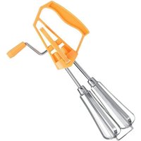 Rotierender manueller Eierschläger aus Edelstahl – Handmixer – Milchaufschäumer – Küchenwerkzeug (Orange) von DPZO