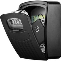 Sicherer Schlüsselkasten, Schlüsselsafe mit 4-stelligem Digitalcode, Wandmontage für den Innen- und Außenbereich (Schwarz) von DPZO
