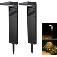 Solarleuchten für den Außenbereich [2 Stück] 30 LED Solarstrahler für den Außenbereich, wasserdicht IP64, Solarflutlicht mit 2 Bodenbeleuchtungsmodi von DPZO