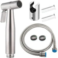 Toiletten-Bidet-Set mit Duschkopf – Hand-Bidet-Sprüher – Toiletten-Duschkopf mit Schlauch + Edelstahlhalterung + 2 Dichtungen Toiletten-Bidet-Set mit Duschkopf – Hand-Bidet-Sprüher – Toiletten-Duschkopf mit Schlauch + Edelstahlhalterung + 2 Dichtungen von DPZO