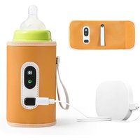 【USB Flaschenwärmer】Tragbare elektrische Babyflaschen-Heizung • Temperaturregulierung für Milch & Babynahrung • Wärmetasche für Unterwegs mit Akku von DPZO