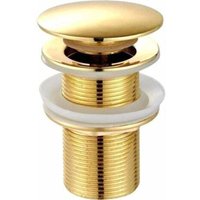 Universal-Ablaufstöpsel für Spüle und Waschbecken – Modernes Click-Clack-Pop-up-Ventil – Ablaufstöpsel mit Überlauf, Messing, Edelstahl, Gold (kein von DPZO