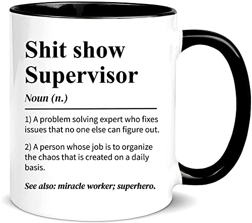 DPgUfPV Tasse mit Aufschrift "Shit Show Supervisor", für Chef, Team Manger, Director Thank You, 325 ml, Keramik-Kaffeetasse/Teetasse von DPgUfPV